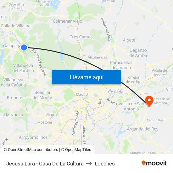 Jesusa Lara - Casa De La Cultura to Loeches map