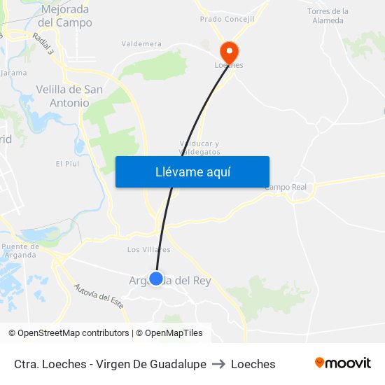 Ctra. Loeches - Virgen De Guadalupe to Loeches map