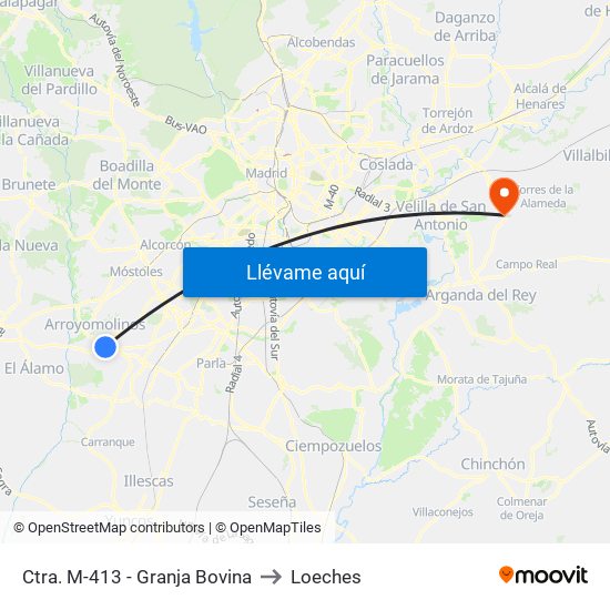 Ctra. M-413 - Granja Bovina to Loeches map
