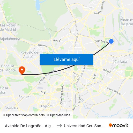 Avenida De Logroño - Algemesí to Universidad Ceu San Pablo map