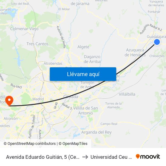 Avenida Eduardo Guitián, 5 (Centro Comercial) to Universidad Ceu San Pablo map