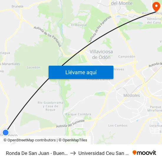 Ronda De San Juan - Buenavista to Universidad Ceu San Pablo map