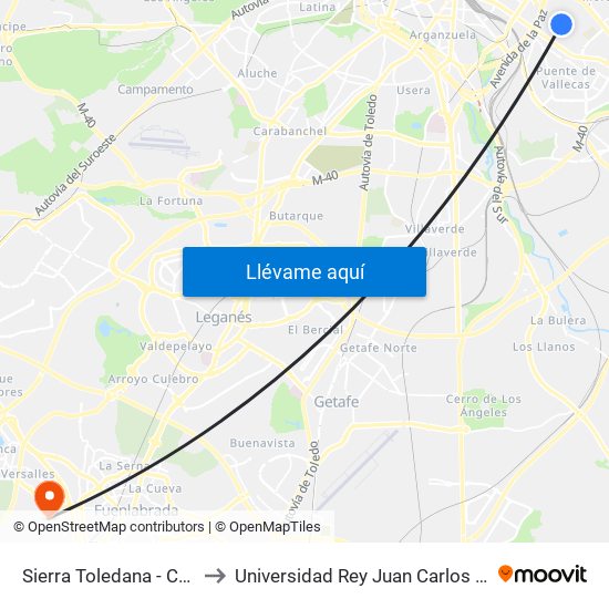 Sierra Toledana - Camino Valderribas to Universidad Rey Juan Carlos - Campus De Fuenlabrada map