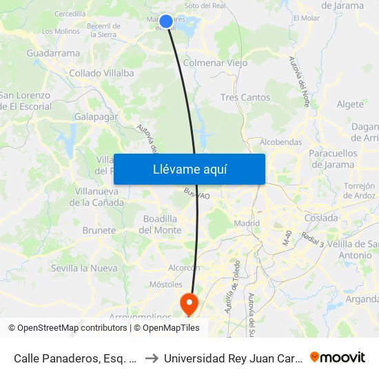 Calle Panaderos, Esq. Calle Cañada De Los Toros to Universidad Rey Juan Carlos - Campus De Fuenlabrada map