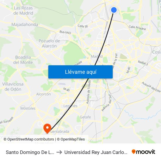 Santo Domingo De La Calzada - Sauceda to Universidad Rey Juan Carlos - Campus De Fuenlabrada map