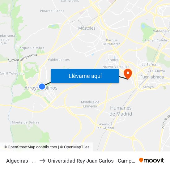 Algeciras - Almería to Universidad Rey Juan Carlos - Campus De Fuenlabrada map