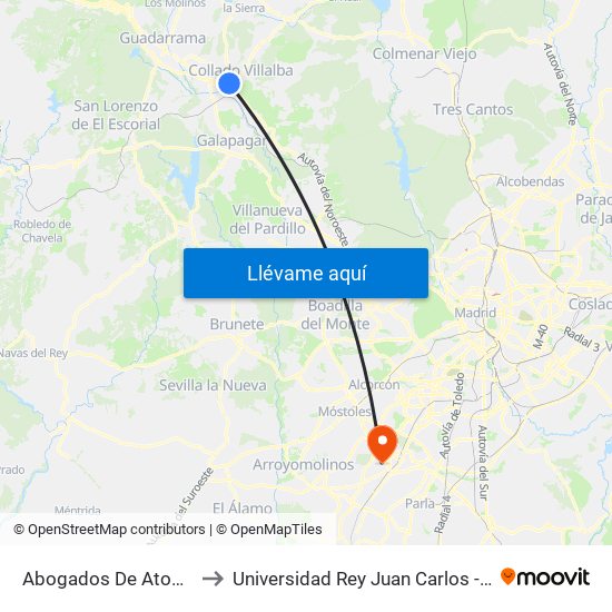 Abogados De Atocha - Las Dehesas to Universidad Rey Juan Carlos - Campus De Fuenlabrada map