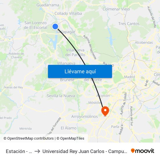 Estación - Nueve to Universidad Rey Juan Carlos - Campus De Fuenlabrada map
