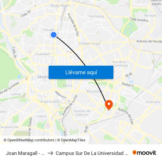 Joan Maragall - San Germán to Campus Sur De La Universidad Politécnica De Madrid map