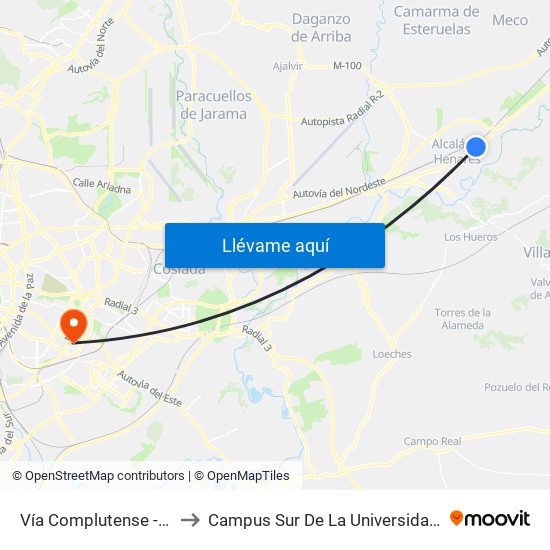 Vía Complutense - Barrio Ledesma to Campus Sur De La Universidad Politécnica De Madrid map