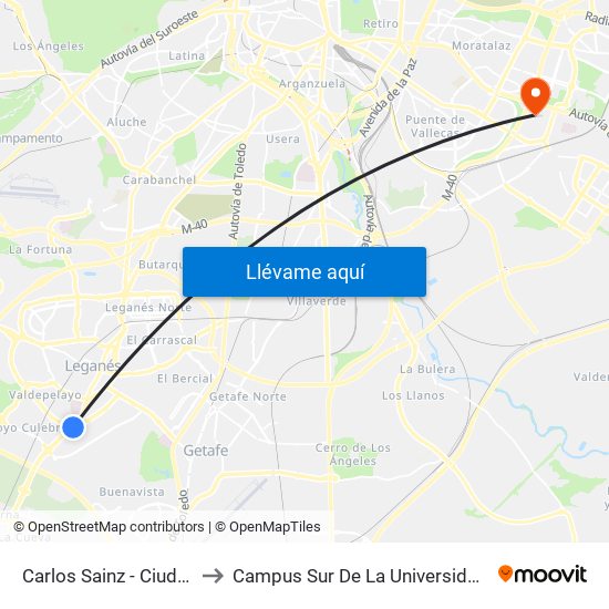 Carlos Sainz - Ciudad Del Automóvil to Campus Sur De La Universidad Politécnica De Madrid map