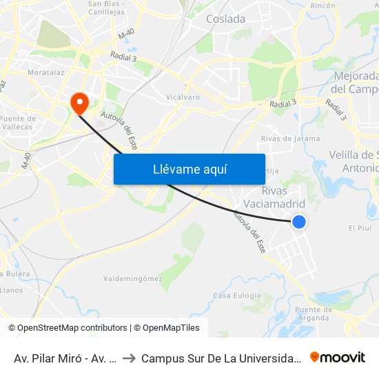 Av. Pilar Miró - Av. Ángel Saavedra to Campus Sur De La Universidad Politécnica De Madrid map