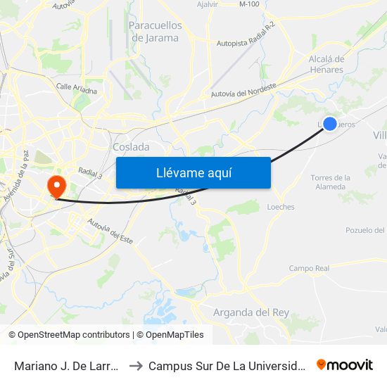 Mariano J. De Larra - Supermercado to Campus Sur De La Universidad Politécnica De Madrid map