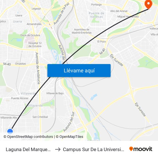 Laguna Del Marquesado - Real De Pinto to Campus Sur De La Universidad Politécnica De Madrid map