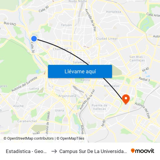 Estadística - Geografía E Historia to Campus Sur De La Universidad Politécnica De Madrid map
