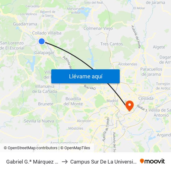 Gabriel G.ª Márquez - Centro Profesorado to Campus Sur De La Universidad Politécnica De Madrid map