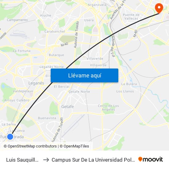 Luis Sauquillo - Tesillo to Campus Sur De La Universidad Politécnica De Madrid map