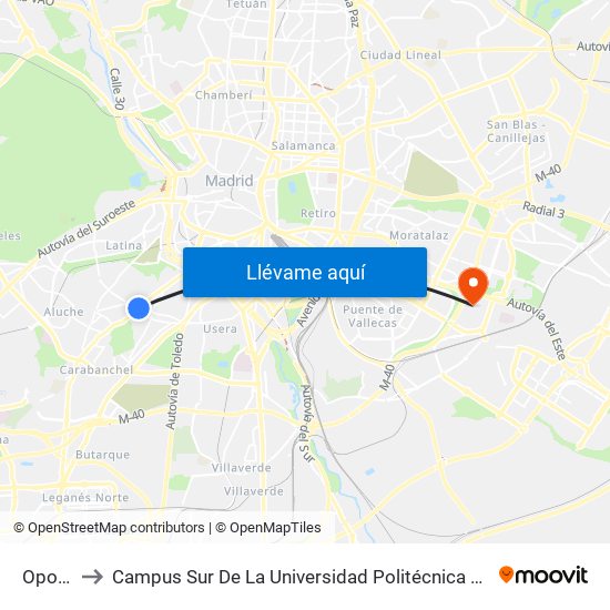 Oporto to Campus Sur De La Universidad Politécnica De Madrid map
