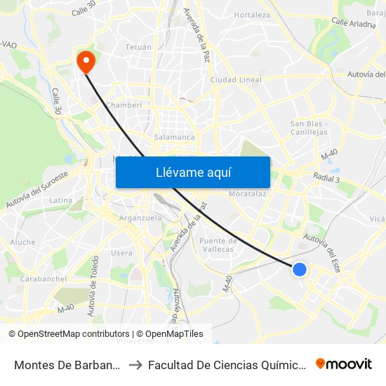 Montes De Barbanza to Facultad De Ciencias Químicas map