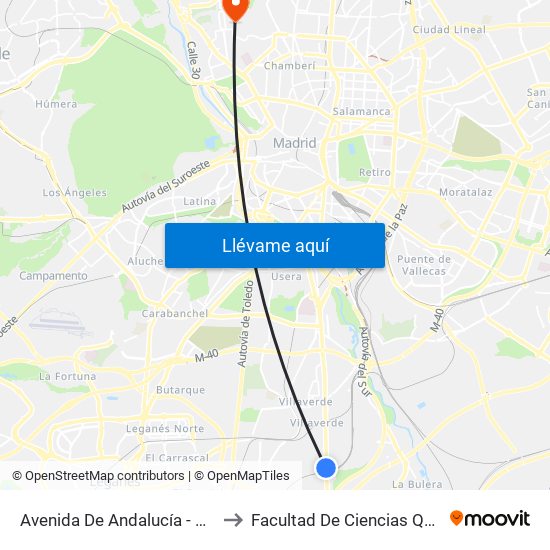 Avenida De Andalucía - Marconi to Facultad De Ciencias Químicas map