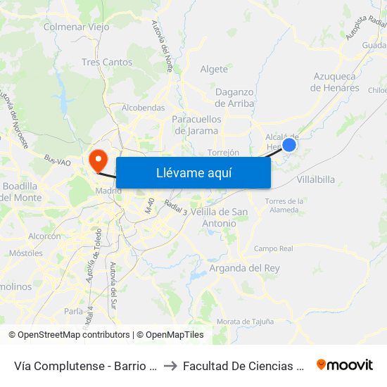 Vía Complutense - Barrio Ledesma to Facultad De Ciencias Químicas map