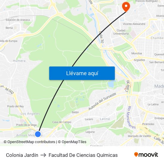 Colonia Jardín to Facultad De Ciencias Químicas map