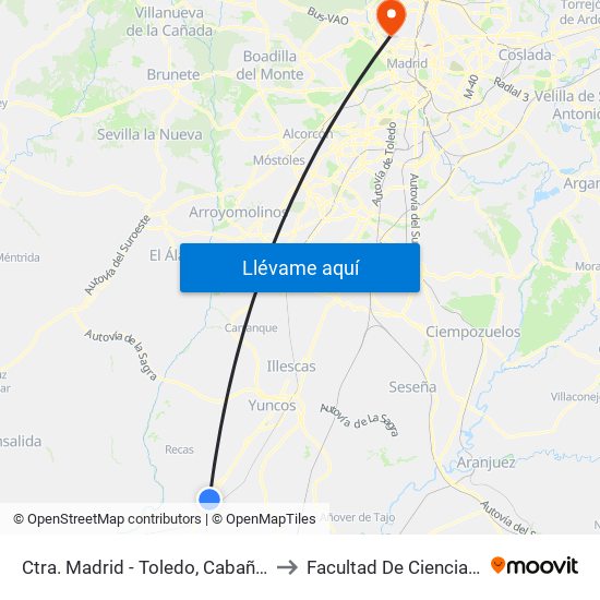 Ctra. Madrid - Toledo, Cabañas De La Sagra to Facultad De Ciencias Químicas map