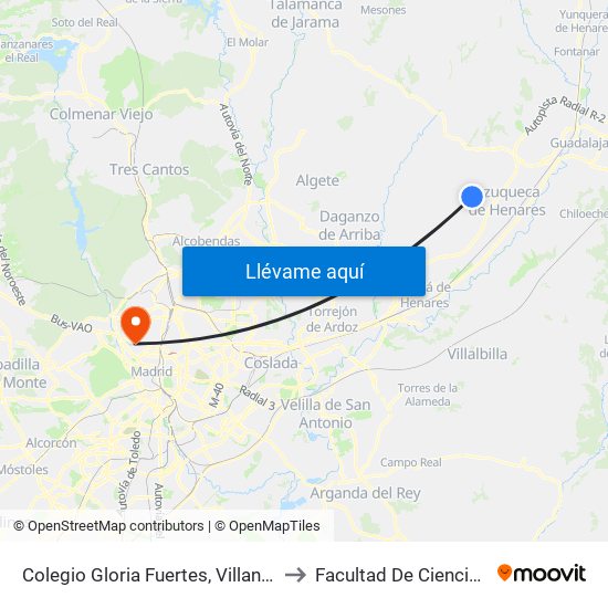 Colegio Gloria Fuertes, Villanueva De La Torre to Facultad De Ciencias Químicas map