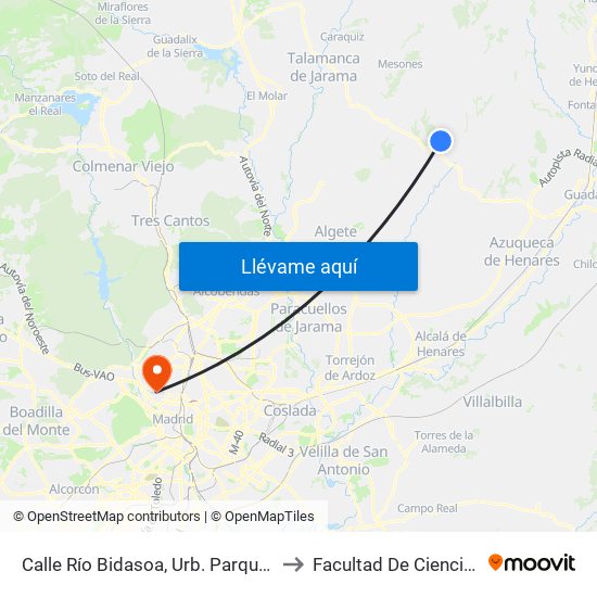 Calle Río Bidasoa, Urb. Parque De Las Castillas to Facultad De Ciencias Químicas map