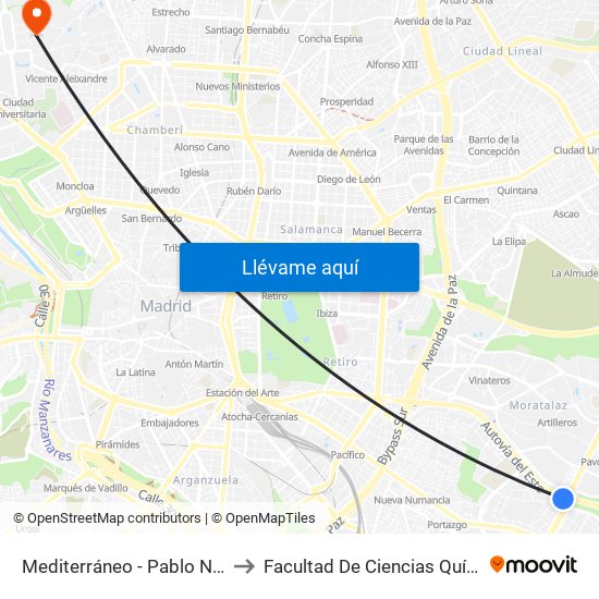 Mediterráneo - Pablo Neruda to Facultad De Ciencias Químicas map
