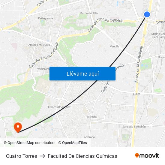 Cuatro Torres to Facultad De Ciencias Químicas map