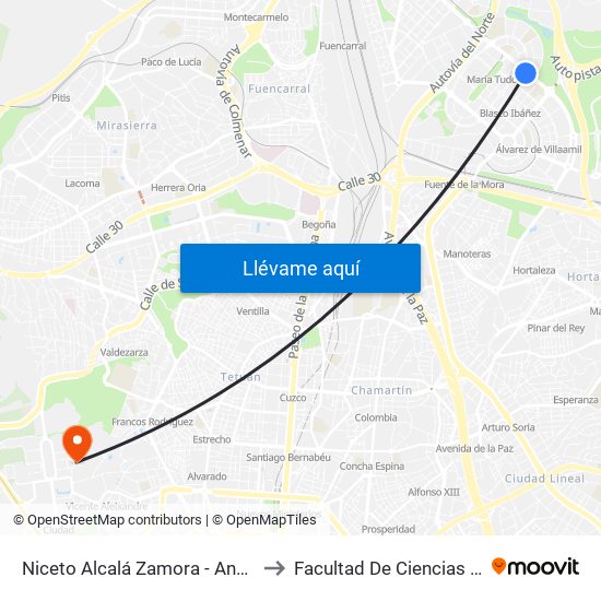 Niceto Alcalá Zamora - Ana De Austria to Facultad De Ciencias Químicas map