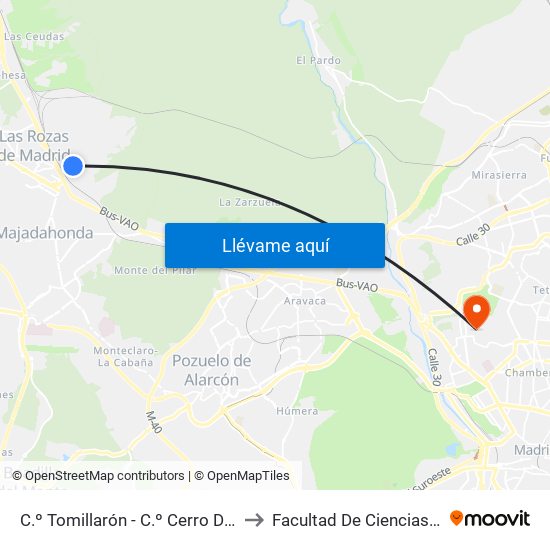 C.º Tomillarón - C.º Cerro De La Paloma to Facultad De Ciencias Químicas map