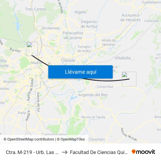 Ctra. M-219 - Urb. Las Villas to Facultad De Ciencias Químicas map