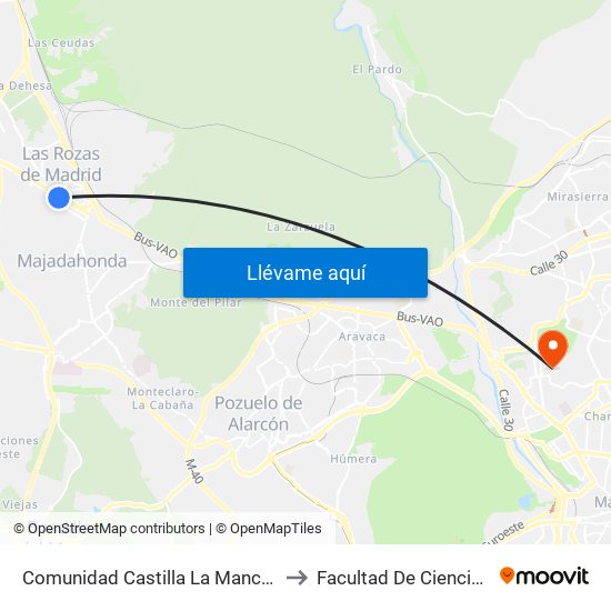 Comunidad Castilla La Mancha - Burgocentro to Facultad De Ciencias Químicas map