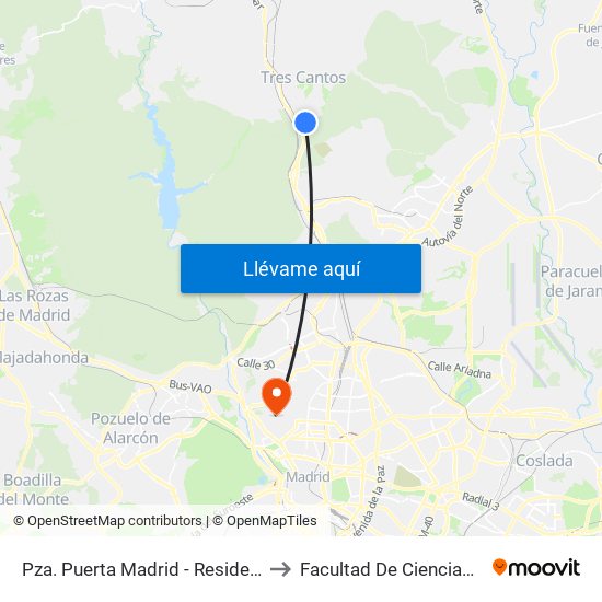 Pza. Puerta Madrid - Residencial Aislada to Facultad De Ciencias Químicas map