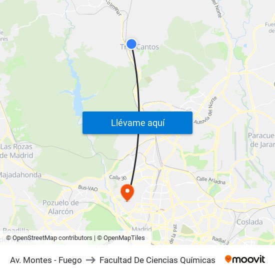 Av. Montes - Fuego to Facultad De Ciencias Químicas map