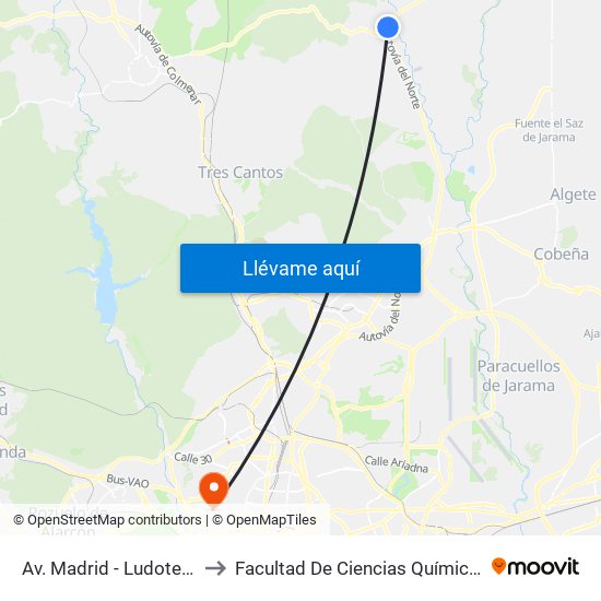 Av. Madrid - Ludoteca to Facultad De Ciencias Químicas map
