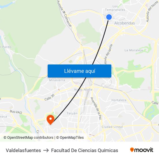 Valdelasfuentes to Facultad De Ciencias Químicas map