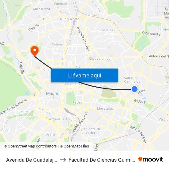 Avenida De Guadalajara to Facultad De Ciencias Químicas map