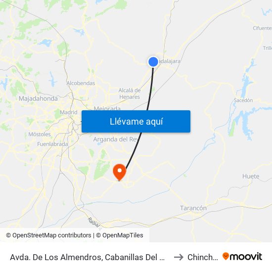 Avda. De Los Almendros, Cabanillas Del Campo to Chinchón map