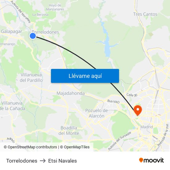 Torrelodones to Etsi Navales map