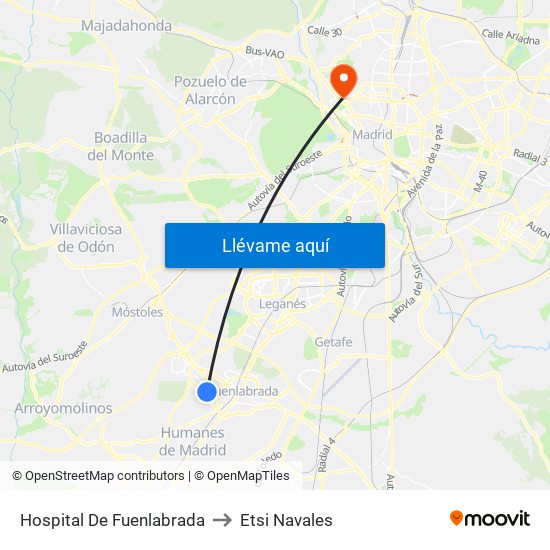 Hospital De Fuenlabrada to Etsi Navales map