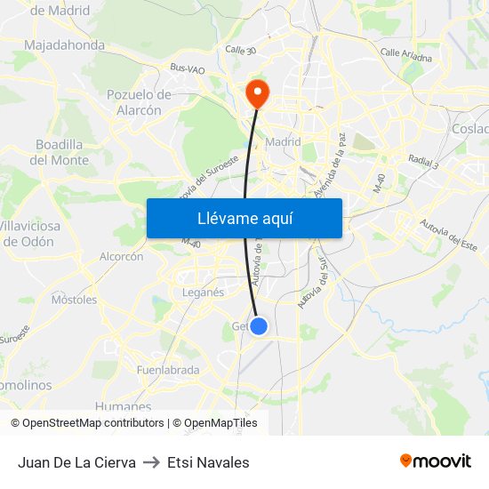 Juan De La Cierva to Etsi Navales map