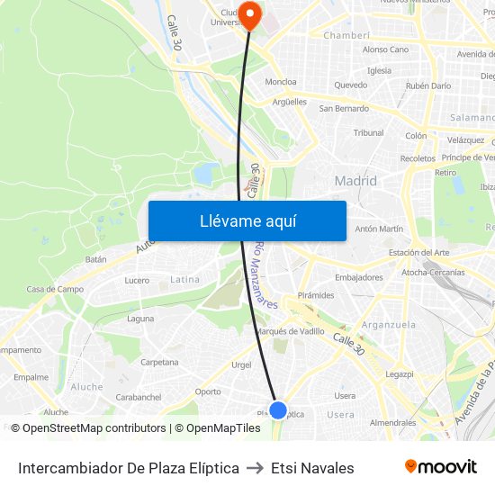 Intercambiador De Plaza Elíptica to Etsi Navales map