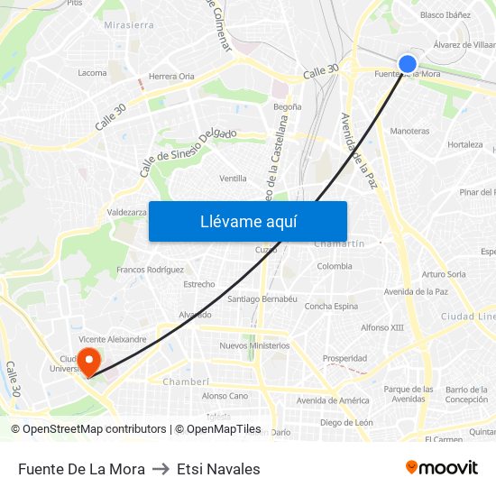 Fuente De La Mora to Etsi Navales map