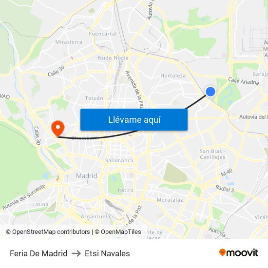 Feria De Madrid to Etsi Navales map