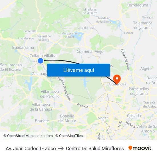 Av. Juan Carlos I - Zoco to Centro De Salud Miraflores map