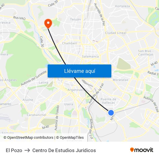 El Pozo to Centro De Estudios Jurídicos map