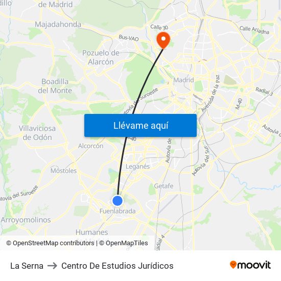 La Serna to Centro De Estudios Jurídicos map
